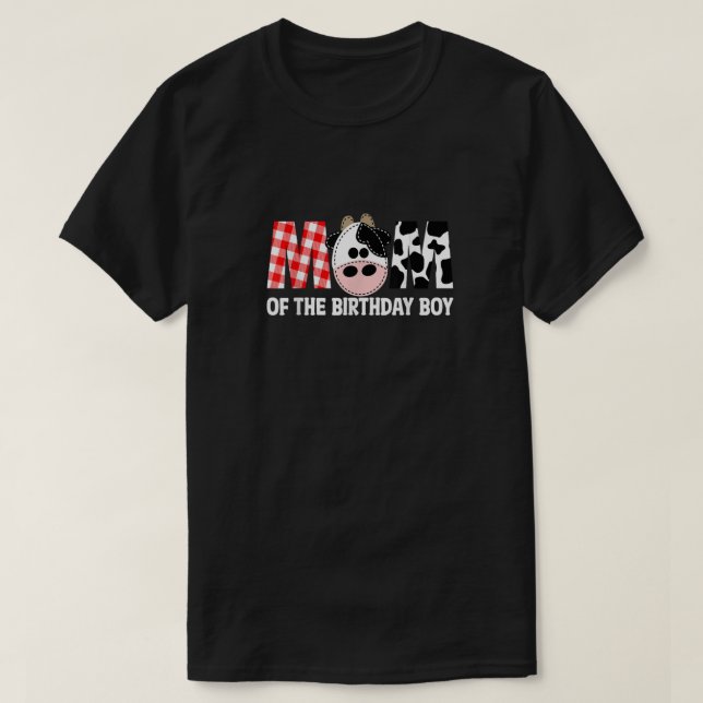 Mum Of The Birthday For Boy Cow Farm 1St Birthday  T-Shirt (Design Front)