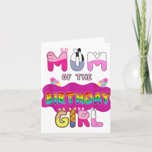 Mum Of The Birthday Girl Family Pig Party Decorati Card