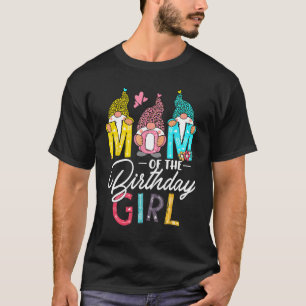 Mum Of The Birthday Girl  Mum Gnome Colourful Moth T-Shirt