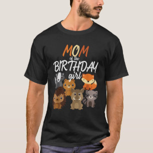 Mum Of The Birthday Girl Woodland Bday Party Match T-Shirt