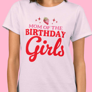 Mum of The Birthday Girls Twins Joint Birthday T-Shirt
