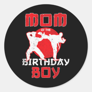 Mum Of The Birthday Karate Taekwondo Boy Martial A Classic Round Sticker