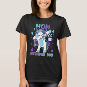 Mum of the Birthday Party Boy Dabbing Unicorn 2 T-Shirt