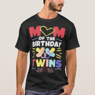 Mum Of The Birthday Twins Birthday Party Design Tw T-Shirt