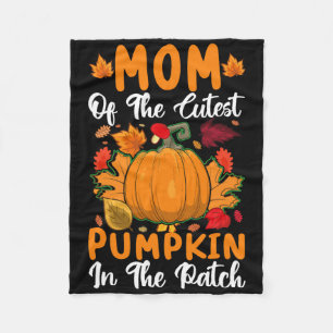 Mum Of The Cutest Pumpkin In The Patch Pumpkin Hal Fleece Blanket