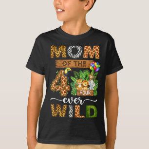 Mum of the four wild 4th birthday boy matching T-Shirt