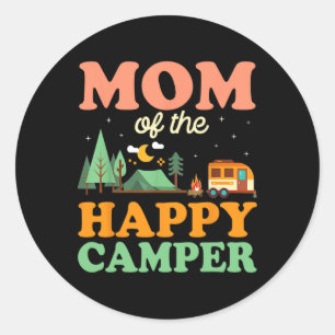 Mum Of The Happy Camper Shirt Women 1st Bday Campi Classic Round Sticker