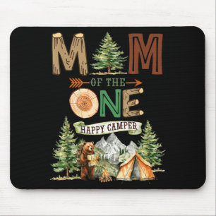 Mum of the one happy camper 1st birthday camping mouse mat