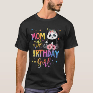 Mum Of The Panda Bear Mama Mother Flower T-Shirt