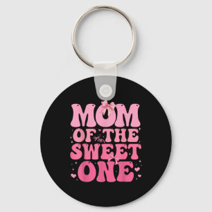 Mum Of The Sweet One Coquette Bow 1st Birthday Gir Key Ring