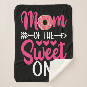 Mum of the Sweet One Sprinkled Doughnut Sherpa Blanket