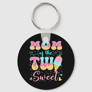 Mum of The Two Sweet 2nd Birthday Girl Ice Cream Key Ring