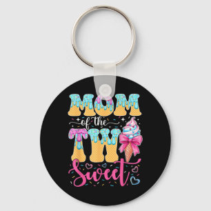 Mum of The Two Sweet 2nd Birthday Girl Ice Cream Key Ring