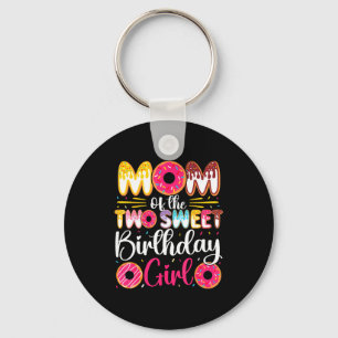 Mum of the two sweet birthday girl doughnut 2nd key ring