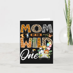 Mum of the wild one 1st birthday boy safari jungle card