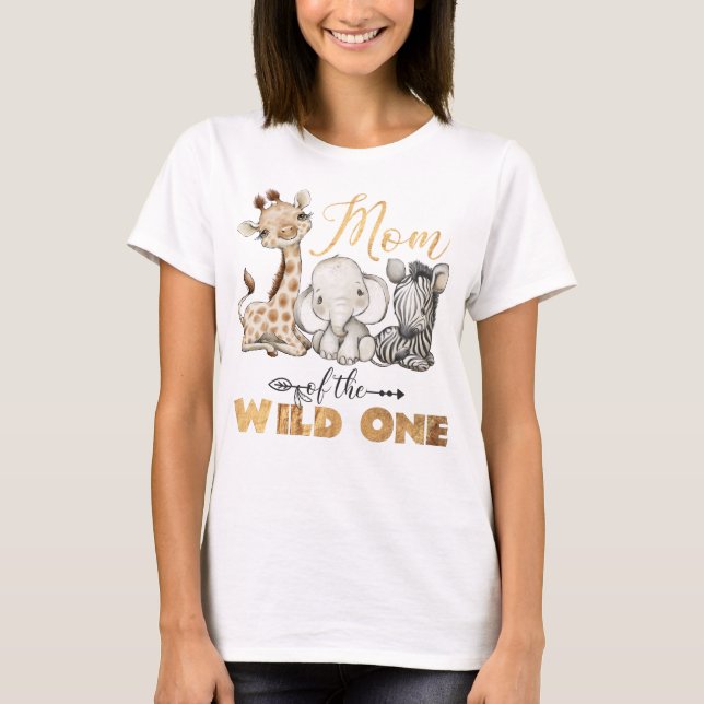 Mum of the Wild One Gold Foil T-Shirt (Front)