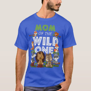 Mum of the Wild One Zoo Birthday Woodland Animals  T-Shirt