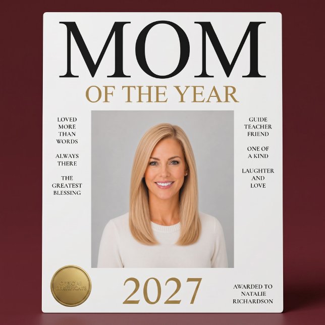 Mum Of The Year Photo Plaque (Creator Uploaded)