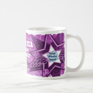 Mum of the year photo stars bright purple mug