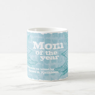 Mum of the year photo stars ice blue mug