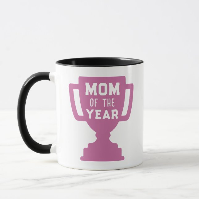 Mum of the Year Trophy Design Mug (Left)