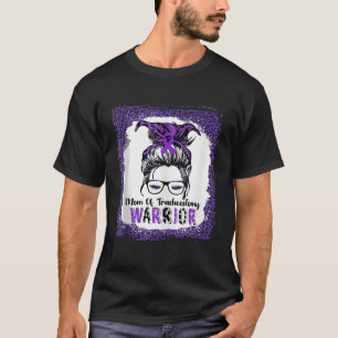 Mum Of Tracheostomy Warrior Purple Ribbon Awarenes T-Shirt