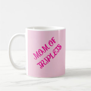 Mum Of Triplet Girls, Motivational Gift, Pink,  Coffee Mug