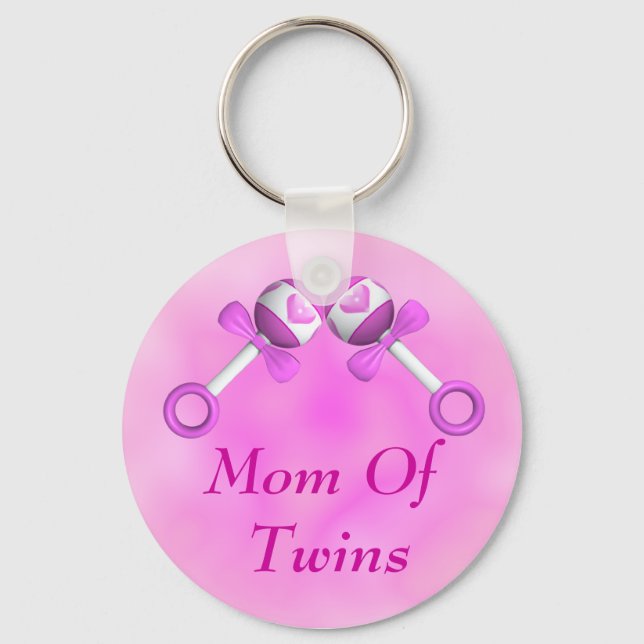 Mum Of Twin Girls Keychain (Front)