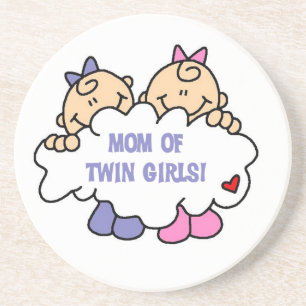Mum of Twin Girls T-shirts and Gifts Coaster