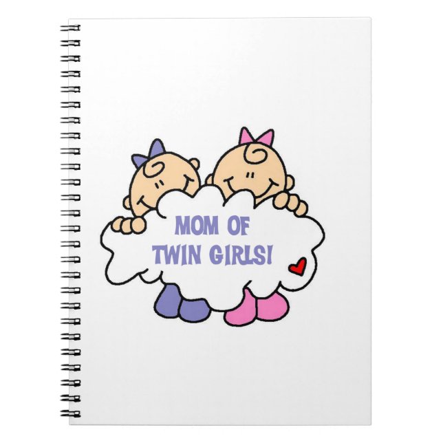 Mum of Twin Girls T-shirts and Gifts Notebook (Front)