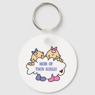 Mum of Twin Girls Tshirts and Gifts Key Ring