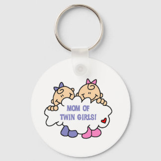 Mum of Twin Girls Tshirts and Gifts Key Ring