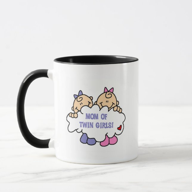Mum of Twin Girls Tshirts and Gifts Mug (Left)