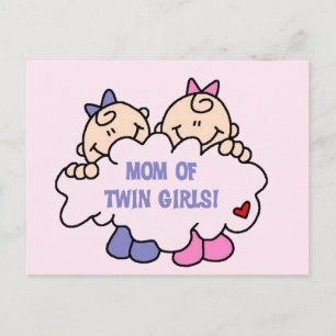 Mum of Twin Girls Tshirts and Gifts Postcard