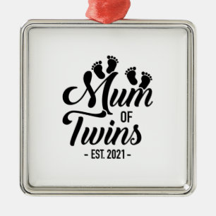Mum Of Twins 2021 Metal Tree Decoration