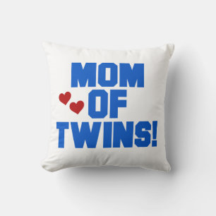Mum of Twins Blue Text Gifts Cushion