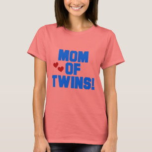 Mum of Twins-Blue Text Tshirts and Gifts
