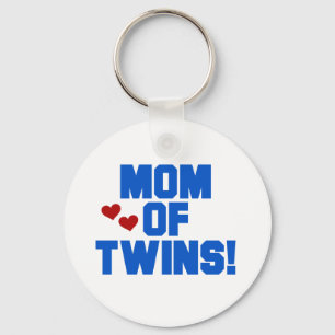 Mum of Twins-Blue Text Tshirts and Gifts Key Ring