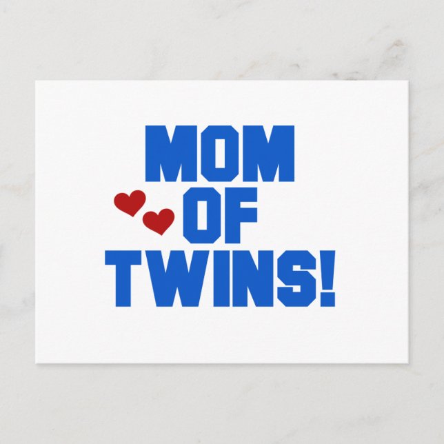 Mum of Twins-Blue Text Tshirts and Gifts Postcard (Front)
