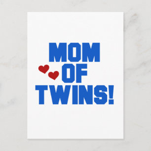 Mum of Twins-Blue Text Tshirts and Gifts Postcard