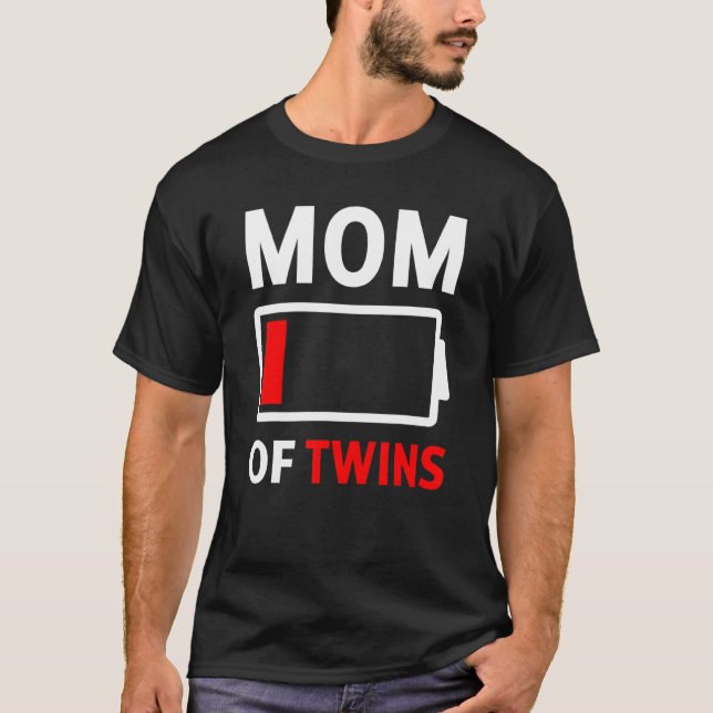 Mum Of Twins Low Battery Tees Cute Twin Mum (Front)