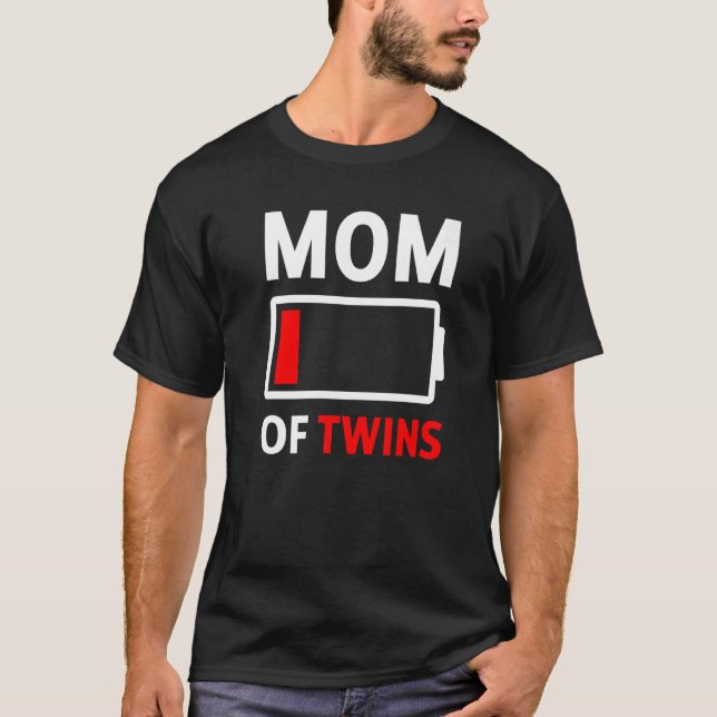 Mum Of Twins Low Battery Tees Cute Twin Mum   (Front)