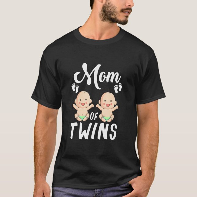 Mum Of Twins Mummy Announcement T-Shirt (Front)