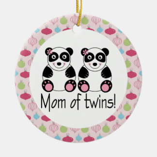 Mum Of Twins Panda Christmas Keepsake Ornament