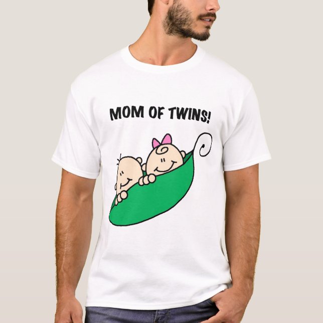 Mum of Twins-Peas in a Pod Tshirts and Gifts (Front)
