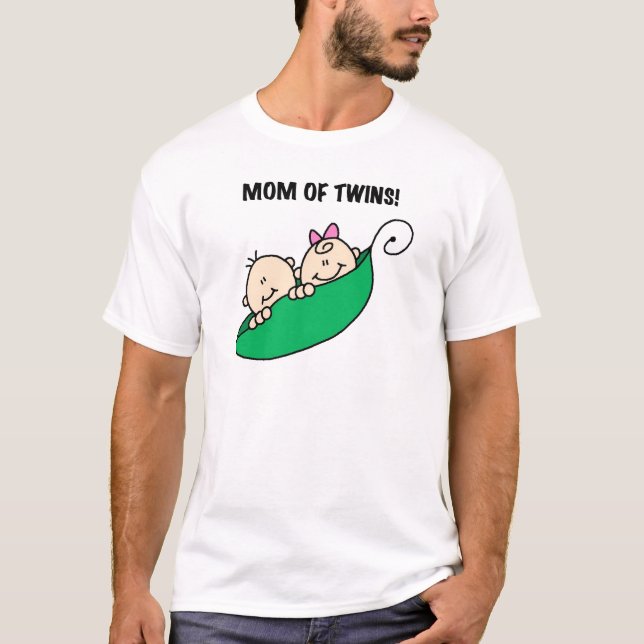 Mum of Twins-Peas in a Pod Tshirts and Gifts (Front)