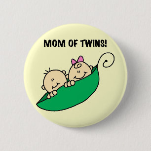 Mum of Twins-Peas in a Pod Tshirts and Gifts 6 Cm Round Badge