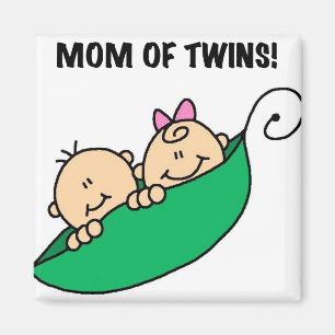 Mum of Twins-Peas in a Pod Tshirts and Gifts Magnet
