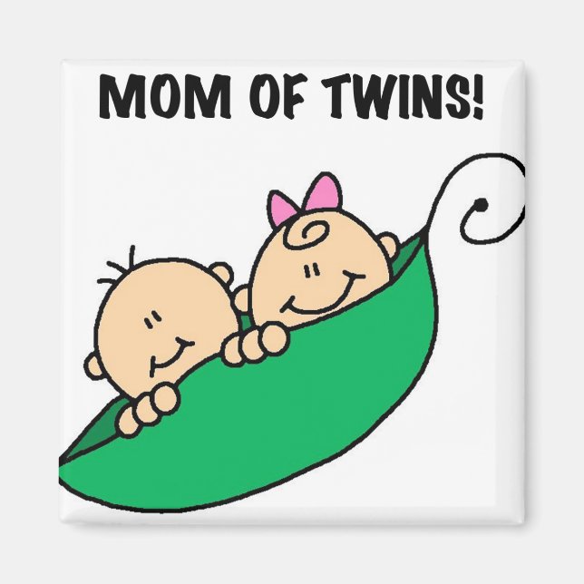 Mum of Twins-Peas in a Pod Tshirts and Gifts Magnet (Front)