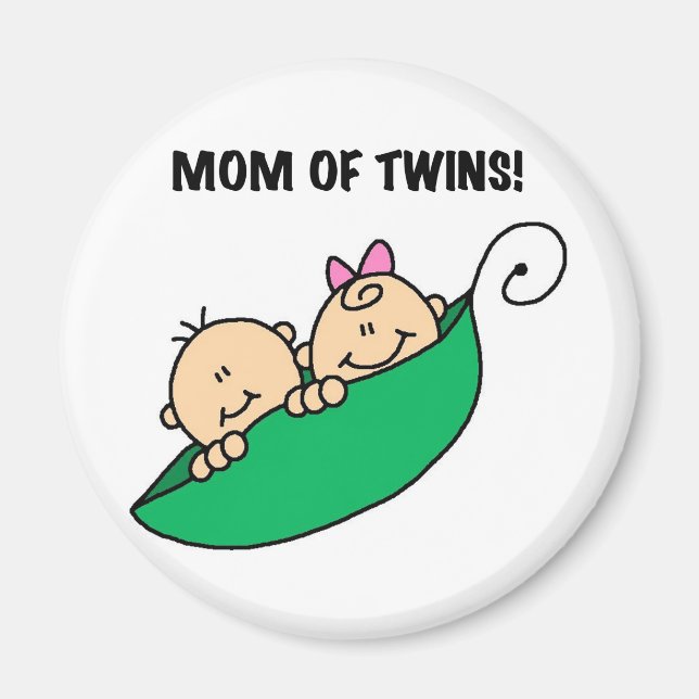 Mum of Twins-Peas in a Pod Tshirts and Gifts Magnet (Front)